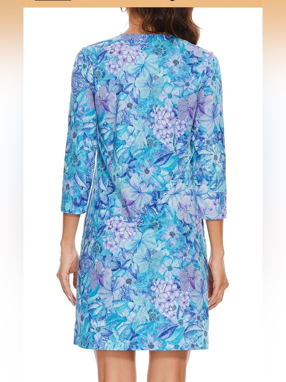 Lightbare Women's 3/4 Sleeve Dress with Pockets UPF 50+ Casual Sun Dress Large - Picture 3 of 16